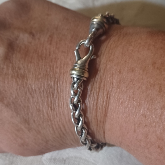 David Yurman Wheat Chain Bracelet, SS & 14k - Picture 9 of 11